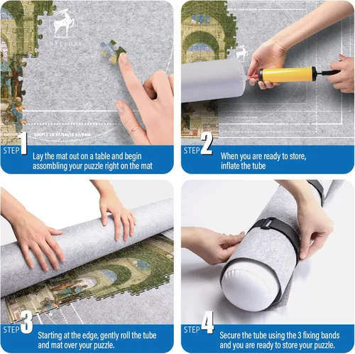 Vista 7 de Antelope Tapete de rompecabezas para rompecabezas de 1000 1500 y 500 piezas, tapete enrollable para rompecabezas de 45.6 x 26 pulgadas
