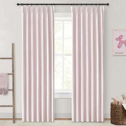 Vista 36 de Cortinas y Drapeados Modernos con Pliegues Pellizco Rosa Bebé de 84 Pulgadas de Largo, Juego de 2 Paneles para Sala de Estar, Cortina de Ventana