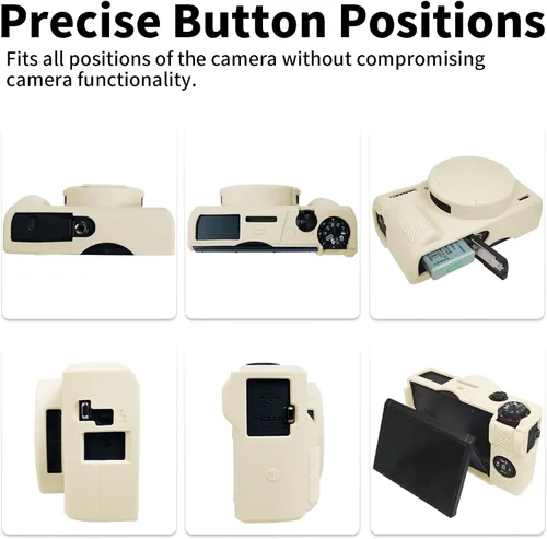 Vista 7 de Funda G7X Mark III, Funda Protectora para Cámara Digital Canon Powershot G7X Mark III, Funda de Silicona con Cubierta de Lente Extraíble, Funda