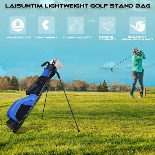 Vista 6 de Bolsa de golf ligera para el domingo de minigolf con cubierta para la lluvia y correa acolchada extraíble para el hombro, 2 opciones