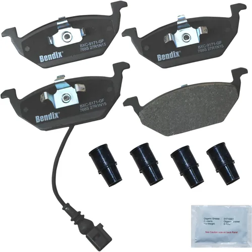 Vista 99 de Pastillas de Freno Delanteras Cerámicas Bendix Priority1 CFC430A para Modelos Selectos INFINITI G35, I30, Nissan 350Z, Altima, Juke, Maxima, Sentra