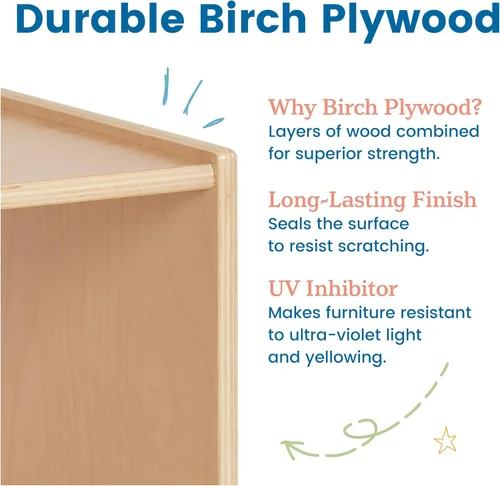 Vista 5 de ECR4Kids Juego de bloques huecos, juguetes de madera, color natural, 18 piezas