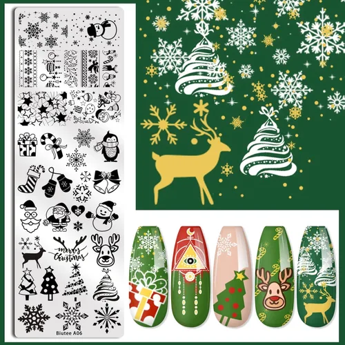 Vista 9 de Biutee Kit de estampado de uñas de gel con 8 colores para estampado de uñas, placas de estampado de uñas de gel, 10 unidades de placas de sello