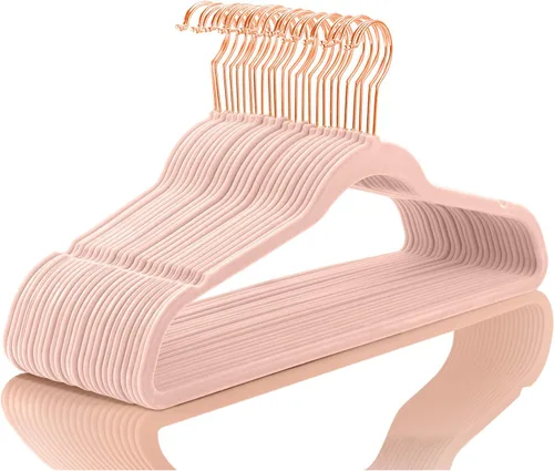 Vista 27 de MIZGI Perchas de Terciopelo Premium (Paquete de 50) Resistentes – Percha de Traje de Fieltro Antideslizante Verde Azulado/Turquesa – Ganchos de Oro