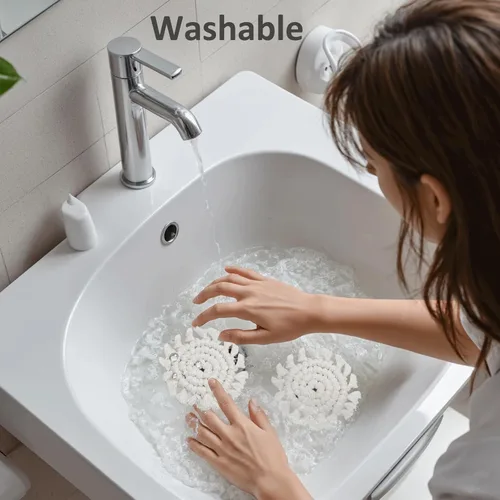 Vista 7 de Portavasos para automóvil, paquete de 2, posavasos de algodón para portavasos de automóvil, soporte de macramé bohemio, accesorios para interiores