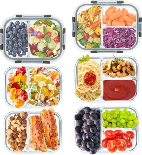 Vista 9 de GULFLIN Recipientes pequeños de vidrio para almacenamiento de alimentos de 24 piezas con tapas herméticas, juego de recipientes de preparación