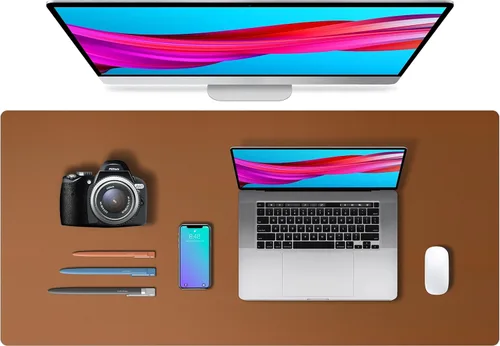 Vista 908 de Aothia Protector de escritorio de cuero, alfombrilla para mouse, alfombrilla de escritorio de oficina, 31.5 x 15.7 pulgadas, secante de escritorio