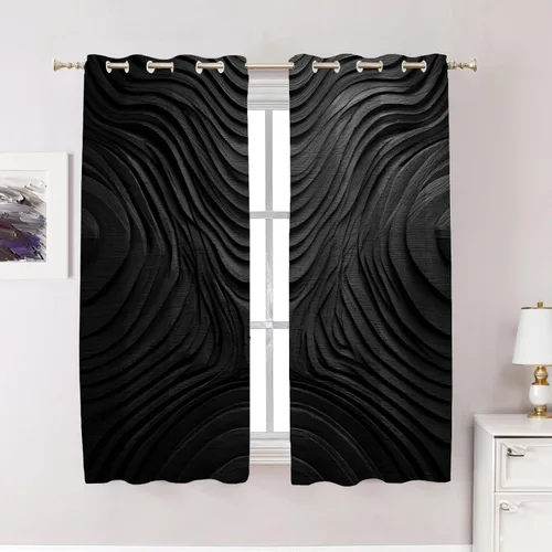 Vista 142 de Maritime Ocean Cafe Curtains,Anchors Nautical Art Blackout Tier Curtain Multilayer Polyester Short Kitchen Drapes 2 Pack 26X24 Inches