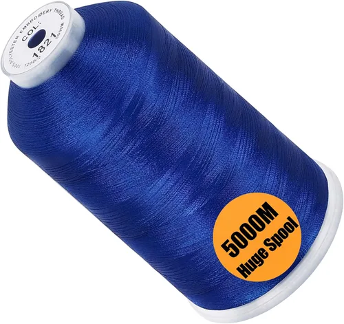 Vista 22 de New brothread - Bobina única de 5000 m de hilo de poliéster para máquina de bordar 40WT para máquinas comerciales y domésticas - Marigold