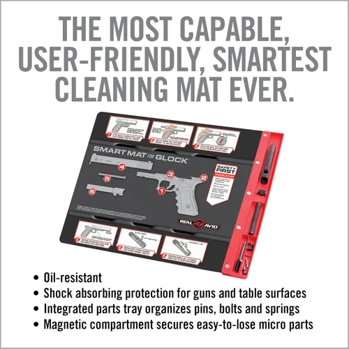Vista 6 de Real Avid Alfombrillas de limpieza inteligentes para pistolas, resistentes al aceite, 19 x 16 pulgadas, con bandeja de piezas magnéticas y guías