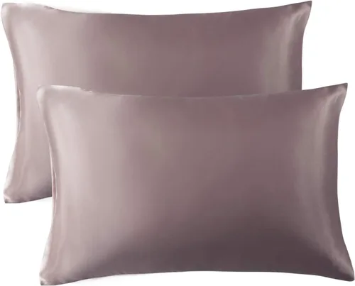 Vista 2 de Pack of 2-Satin Pillowcase for Hair and Skin,Soft Cooling Pillow Cases High Thread Count Comfortable Set of Satin Pillow Case with Hidden Zipper