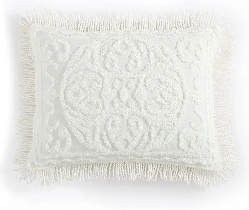 Vista 35 de Beatrice Home Fashions Medallón de chenilla, funda estándar, azul