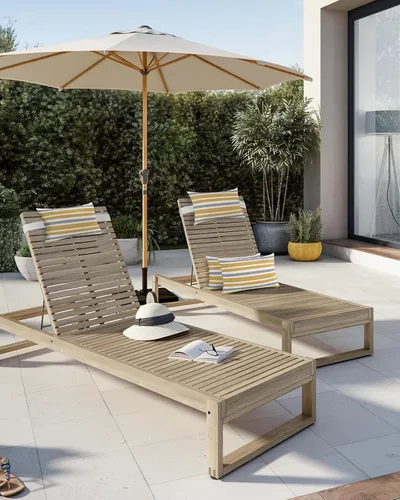 Vista 5 de Almohada reclinable para la cabeza para exteriores con relleno, amarillo oscuro, gris, blanco, a rayas, impermeable, con correa ajustable, tumbona