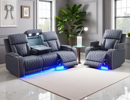 Vista 46 de Juego de sofá reclinable eléctrico, juego de sofá y silla reclinable de cuero, juegos de muebles de sala de estar, muebles de lujo de 3 piezas