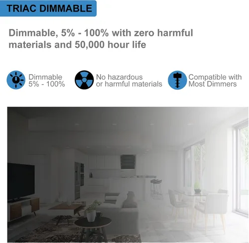 Vista 7 de Luces empotrables LED redondas sin lata ajustables de 3 pulgadas (4 unidades), 5 CCT: 2700K - 5000K seleccionables, 8 vatios 600 lúmenes, CRI 90