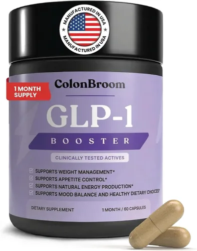 ColonBroom GLP-1 Suplemento de control de peso para mujeres y hombres, GLP1 apoya el control del apetito, la energía y el equilibrio del estado de