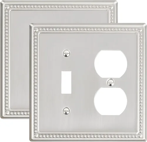 Vista 154 de Paquete de 2 cubiertas de placa de interruptor de luz de doble palanca, cubiertas decorativas de placa de doble interruptor Pearls, placa de pared