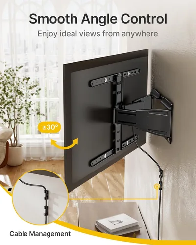 Vista 6 de monTEK Soporte de pared ultra delgado de 0.77 pulgadas para televisores de 43 a 90 pulgadas, soporte de pared para TV giratorio e inclinable