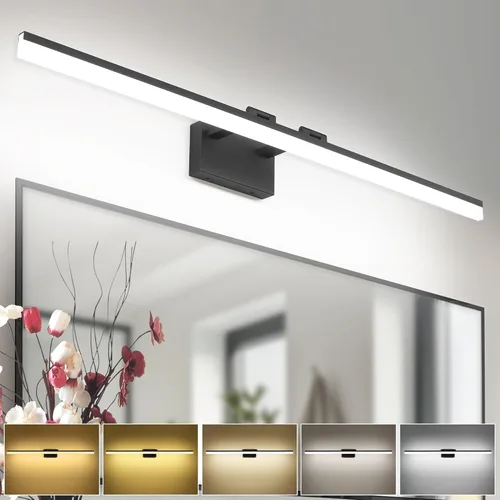 Vista 11 de SOLFART Luces LED de Tocador de 24 Pulgadas Níquel Cepillado Lámpara de Baño Luces de Tocador de Baño Sobre Espejo Accesorios de Iluminación