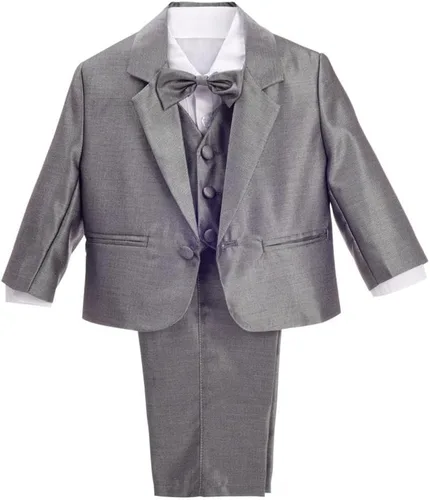 Vista 7 de Lito Angels Trajes formales de esmoquin para bebé, trajes de bautizo de boda, conjunto de 5 piezas sin cola 022 Negro