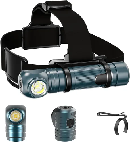 Linterna frontal recargable – 1500 lúmenes en ángulo recto diadema LED, linterna impermeable para adultos al aire libre, camping, senderismo, pesca,