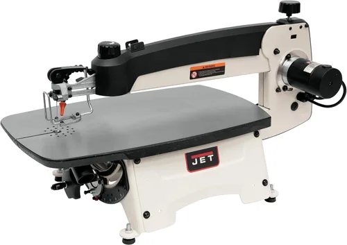 Vista 2 de JET JWSS-22B, sierra de desplazamiento de 22 pulgadas con interruptor de pie, 120V 1PH (727200B) y mesa de máquina de sobremesa abatible (728200)