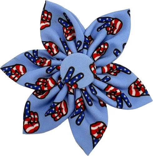 Vista 8 de Huxley & Kent Molinete para mascotas 4 de julio Accesorio de collar de velcro de primavera para perros/gatos Accesorio de collar de lazo