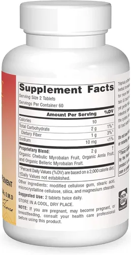 Vista 4 de Ayurvédicos planetarios Triphala 1000mg - 120 Tabletas