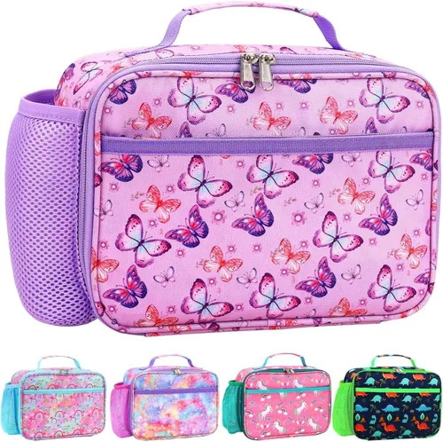 Vista 45 de RHCPFOVR Lonchera para niños – Lonchera aislada para niños y niñas, bolsa de almuerzo lavable y lonchera reutilizable para preescolar a prueba