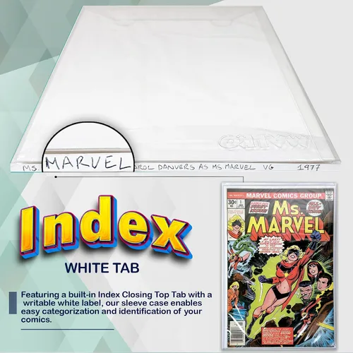 Vista 5 de Funda protectora para cargador superior de cómics, cobre plateado y cómics modernos, con pestaña de índice, paquete de 10