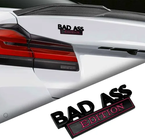 Vista 8 de Emblema Edición Bad Ass para Auto, Adhesivo 3D para Parachoques, Capó, Portamaletas y Puerta del Auto, Emblemas Externos de Reemplazo para Auto