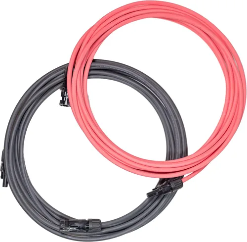 Vista 10 de Cables solares fotovoltaicos prémium de 10 pies 10 AWG con conectores macho y hembra, 7 hebras de cobre/2000 voltios, doble aislamiento y resistente