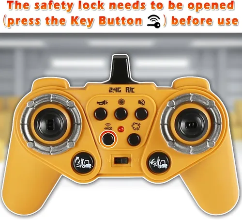 Vista 9 de Carretilla elevadora a control remoto, 2 en 1, horquilla y gancho de elevación transformable, juguete de carretilla elevadora para niños, carretilla