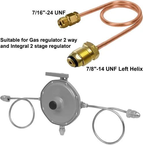 Vista 3 de MCAMPAS Regulador de Cambio Automático Coleta de Cobre POL x 1/4" Conexión Macho Invertida 15" de Largo