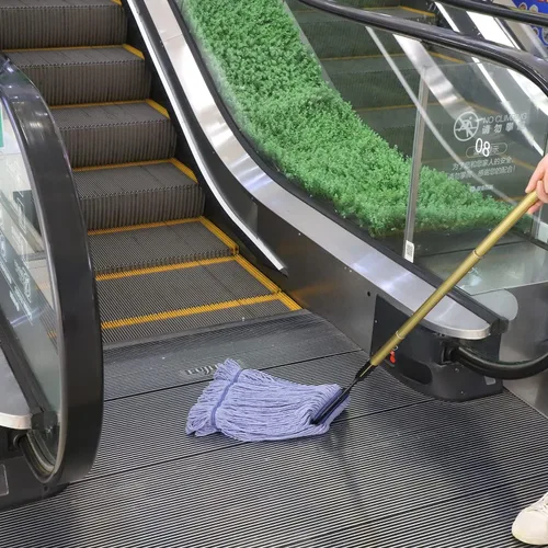 Vista 4 de Midoneat Trapeador industrial comercial de alta resistencia con mango largo, mopas de algodón húmedo de cuerda de extremo en bucle de 58 pulgadas