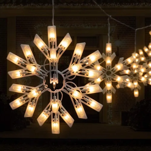Vista 2 de Cadena de luces navideñas de 9 pies con 6 gotas, 100 mini bombillas conectables, cortina de hadas de carámbano, enchufe para Navidad, hogar