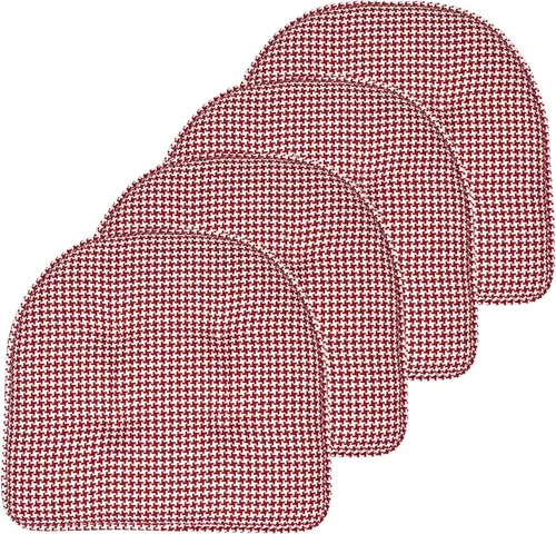 Vista 42 de Sweet Home Collection - Cojín de espuma viscoelástica para silla con capitoné, antideslizante, en forma de U, de 17 x 16 pulgadas, a cuadros Cuadros