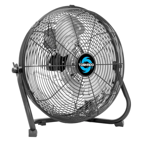 Tornado - Ventilador de piso de metal de alta velocidad de 12 pulgadas, 3 velocidades, enfriamiento potente para espacios industriales, comerciales