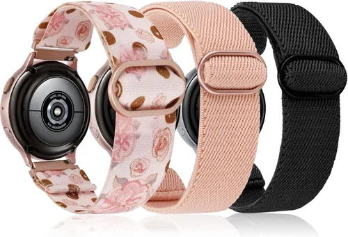 Vista 17 de TOYOUTHS Correa elástica de nylon de 20mm compatible con Samsung Galaxy Watch 7/6/5/4/FE/Active 2 de 40mm 44mm/Watch 6 Classic de 43/47mm/Watch 5