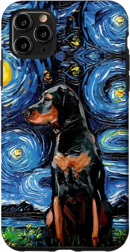 Vista 13 de Black and Tan Coonhound Starry Night Art – Dog Lover Gift Case for iPhone 17