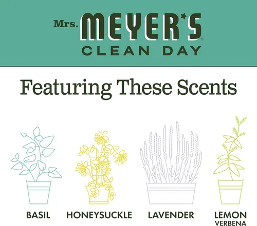 Vista 8 de Mrs. Meyer's Clean Day Hojas de secadora, suaviza la tela, reduce la estática, fórmula libre de crueldad, aroma a albahaca, 80