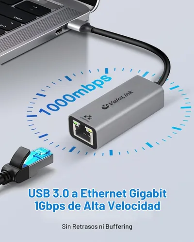 Vista 3 de Adaptador USB A a Ethernet, USB gigabit 1000Mbps Plug and Play con USB 3.0, sin controlador, dongle de red LAN RJ45 compatible con Nintendo Switch