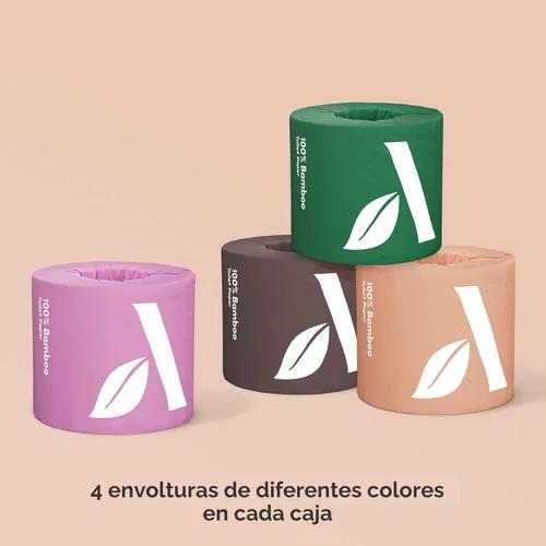 Vista 4 de Yaxa Aware Papel higiénico 100% bambú de 3 capas, sin perfume, 24 rollos, certificado FSC, 350 hojas, 8400 unidades, paquete de 24, sin plástico