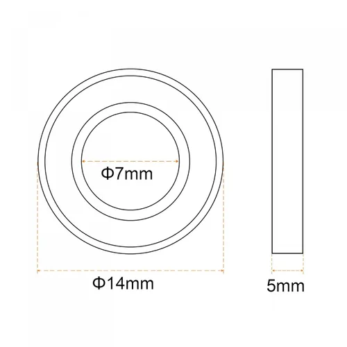 Vista 3 de uxcell 687-2RS Rodamientos de cerámica 0.276 in x 0.551 in x 0.197 in Si3N4 bolas de rodamiento de nitruro de silicio
