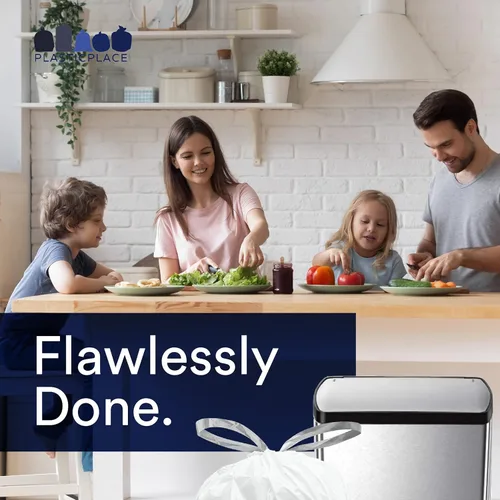 Vista 8 de Plasticplace Bolsas de basura de ajuste personalizado, compatibles con simplehuman Code P (100 unidades) forros de basura blancos con cordón de 13 a