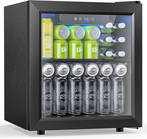 Vista 11 de Electactic Refrigerador de vino de 37 botellas, refrigerador independiente de 145 latas con control inteligente de temperatura, mini refrigerador