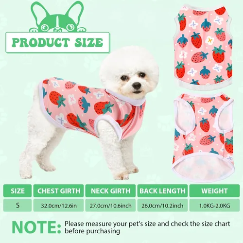 Vista 2 de Paterr 25 piezas de camisas para perros, ropa impresa para cachorros, camiseta de dibujos animados transpirable para perros, ropa suave