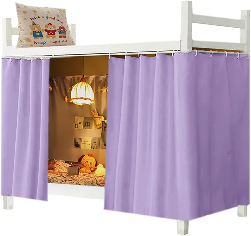 Vista 6 de Navhao 1 Panel Dormitorio Hogar Sólido Espesor Litera Cortinas de Cama Cortinas de Tela Cama Canopy Hombres Mujeres Individual Sleeper