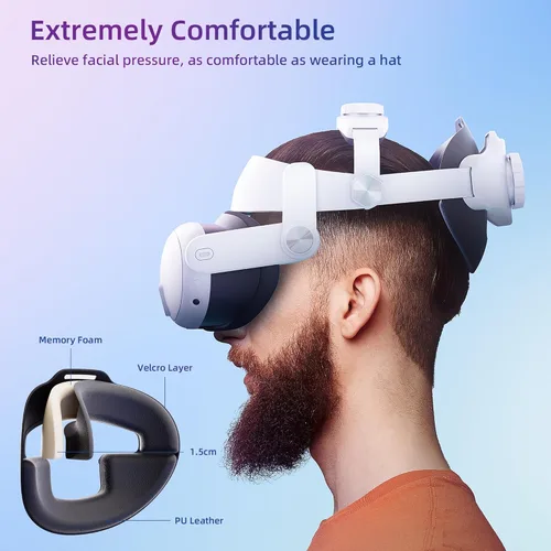 Vista 3 de Premium IGRL Head Strap Compatible with Meta Quest 3 Accessories, Pressure-Free Adjustable Elite Strap to Enhance Comfort & Gaming Immersion for