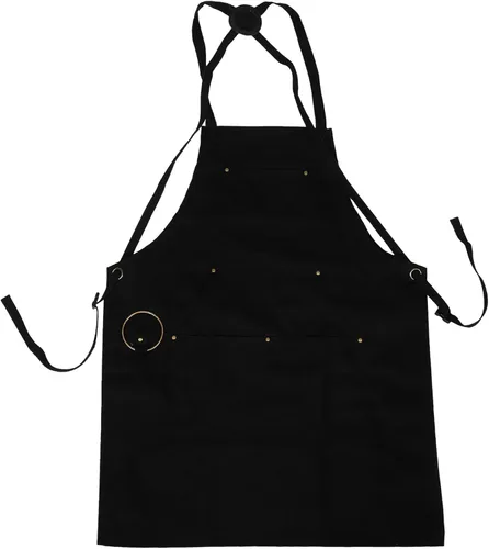 Waterproof Canvas Chef Apron with Multiple Pockets, Thick Sturdy Cooking Work Apron for Men and Women, Suitable for Nail Salon, Kitchen, Restaurant,